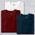 Shift & Stitch's Premium T-Shirt Combo – White, Red & Teal Blue