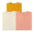 Shift & Stitch's Premium T-Shirt Combo – Mustard, Ivory & Peach