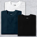 Shift & Stitch's Premium T-Shirt Combo – White, Teal Blue & Black