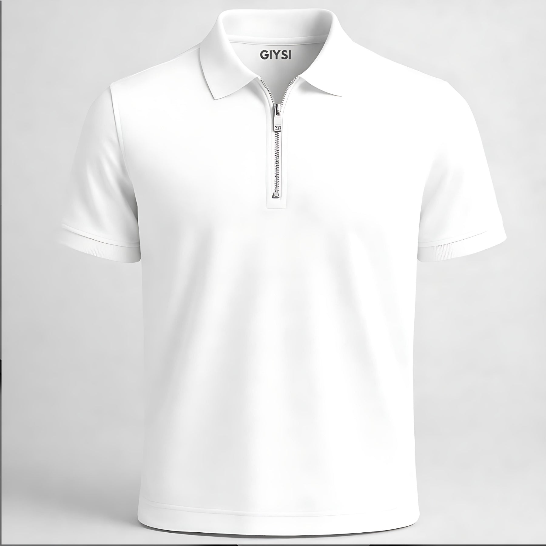 White Zip Polo T-shirt