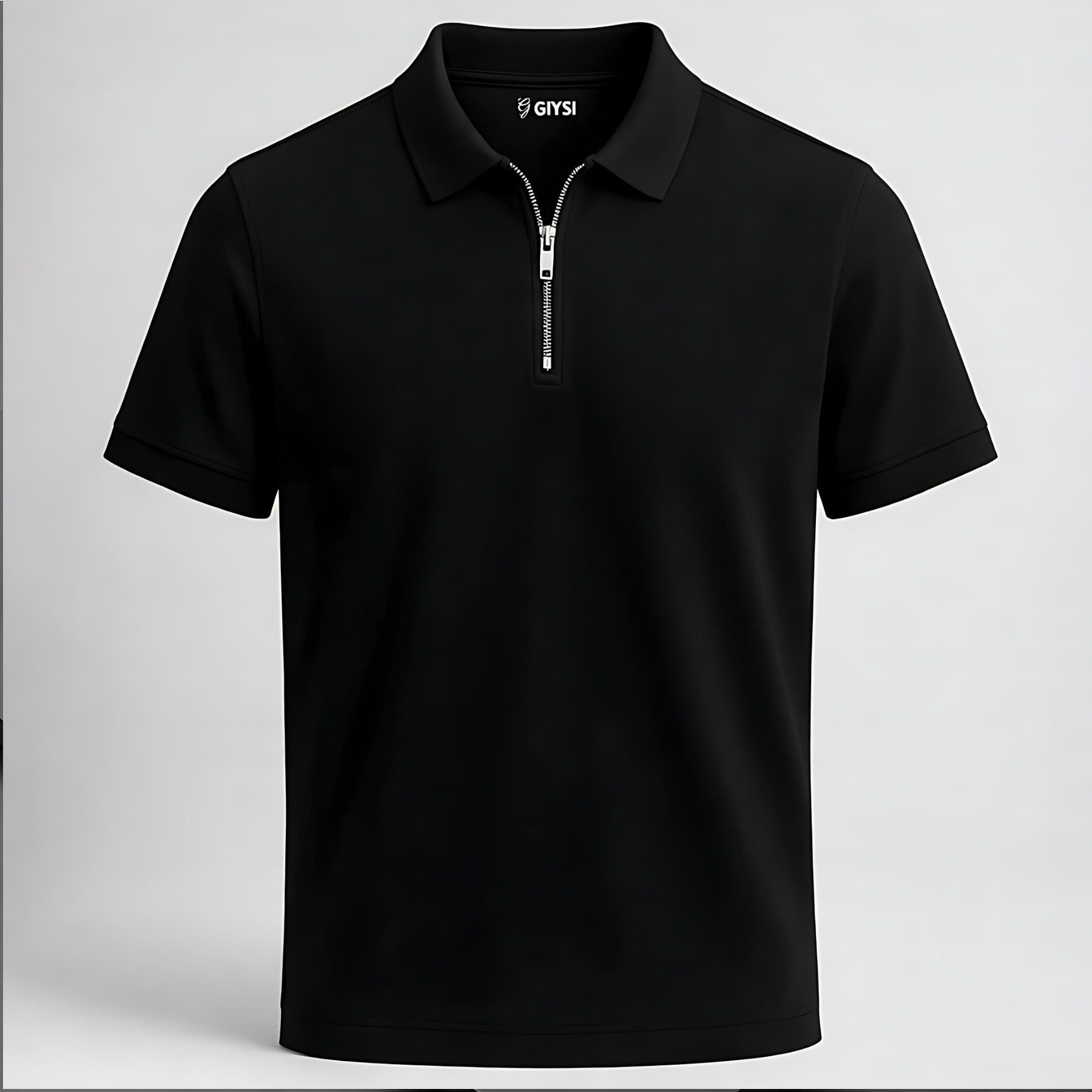 Black Zip Polo T-shirt